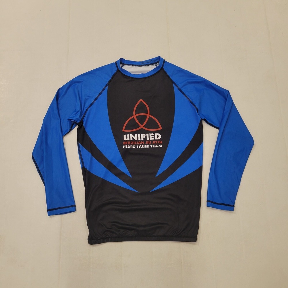 Jiu Jitsu Blue Belt Rank Rashguard Adult Medium Long Sleeve BJJ Pedro Sauer Unfd